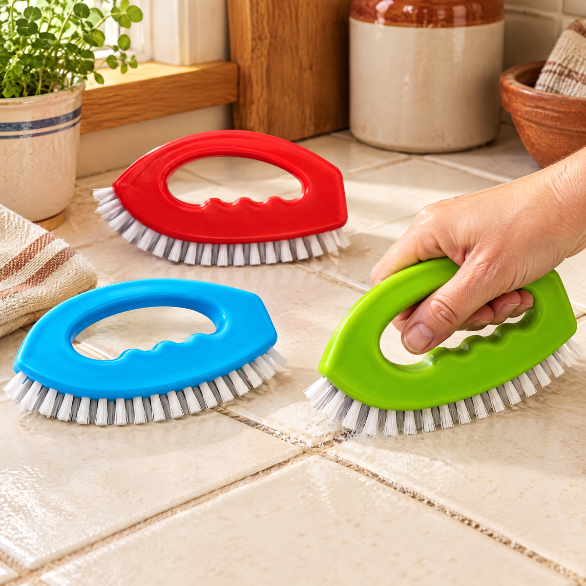 Gracie Tile Brush Trio use: A gentle Gracie stroke along compatible tile