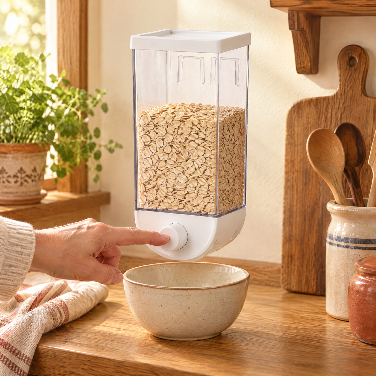 Grain Wall-Mounted Press Dispenser use: Grain Wall-Mounted Press Dispenser — a suitable use routine