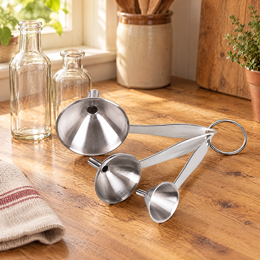 Guide Stainless Funnel Set: choose the suitable size