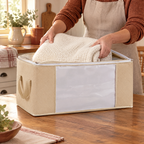 Haven Blanket Storage Bag use: A blanket placed gently inside one Haven storage bag