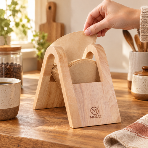 Haven Coffee Filter Holder use: Haven Coffee Filter Holder: taking the next filter by hand