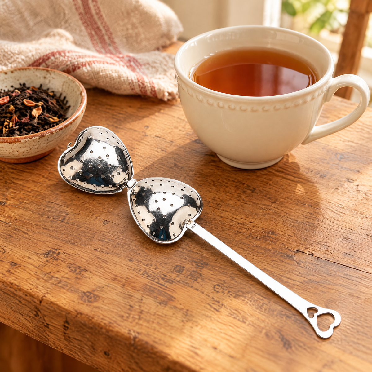 Heart Loose-Leaf Tea Infuser story: Heart Loose-Leaf Tea Infuser: a little loose-leaf tea pause