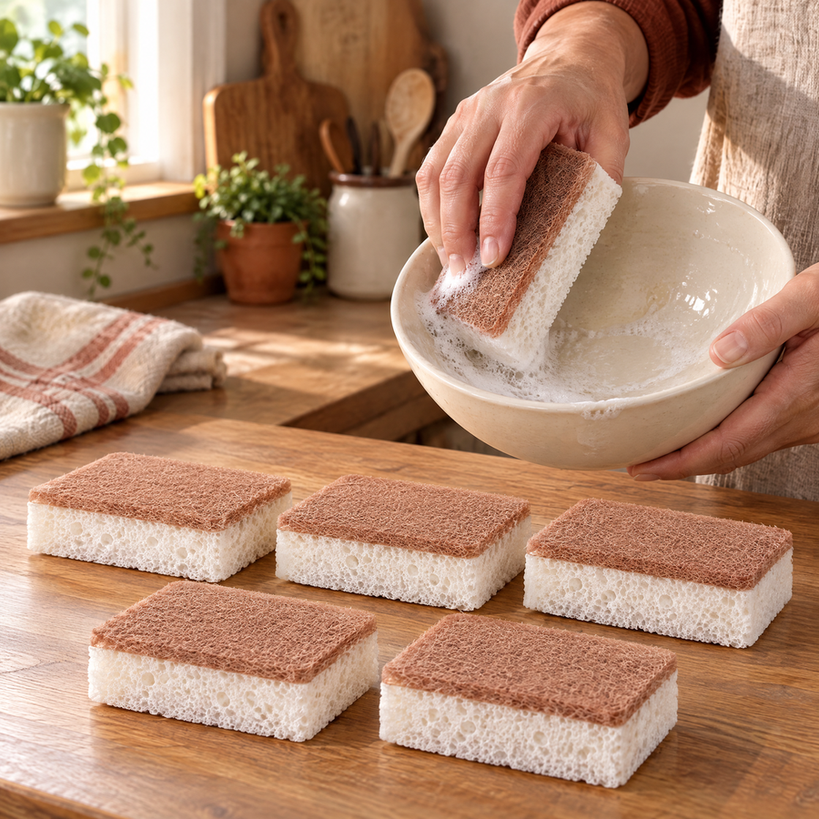 One Homestead sponge at work with five spares nearby