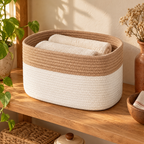 Huddle Coiled Basket story: Huddle gathering two folded household towels