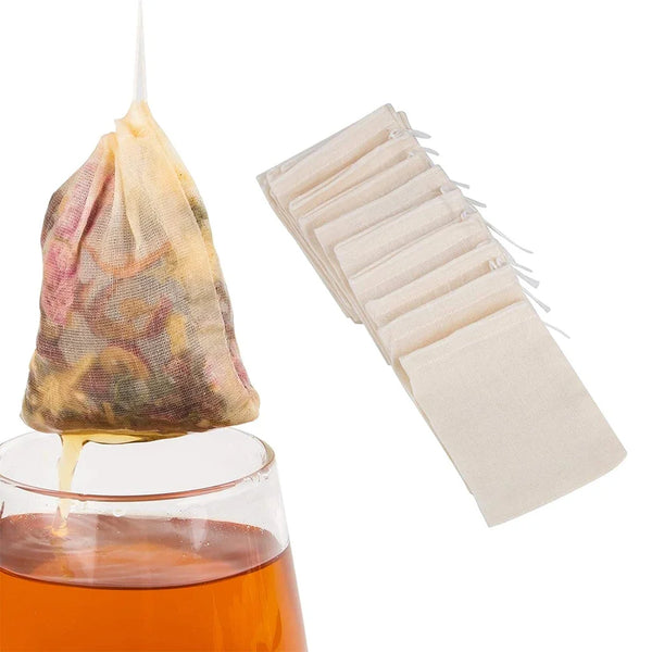 Reusable Unbleached Cotton Tea Bags