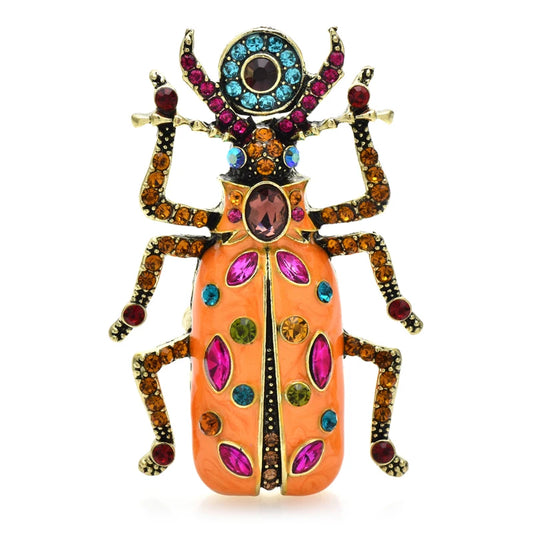 Charming Beetle Brooch Pin