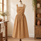 June Pinafore Apron detail: June’s waist seam and full gathered skirt