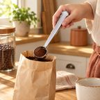 Keep Coffee Scoop & Bag Clip use: Keep Coffee Scoop & Bag Clip: scooping dry coffee