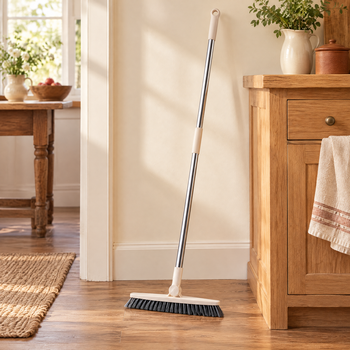 Line Long Floor Brush hero: Line’s complete long pole and narrow dark-bristle head