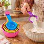 Measure Cups and Spoons Set use: Measure Cups and Spoons Set: choosing a suitable ingredient measure