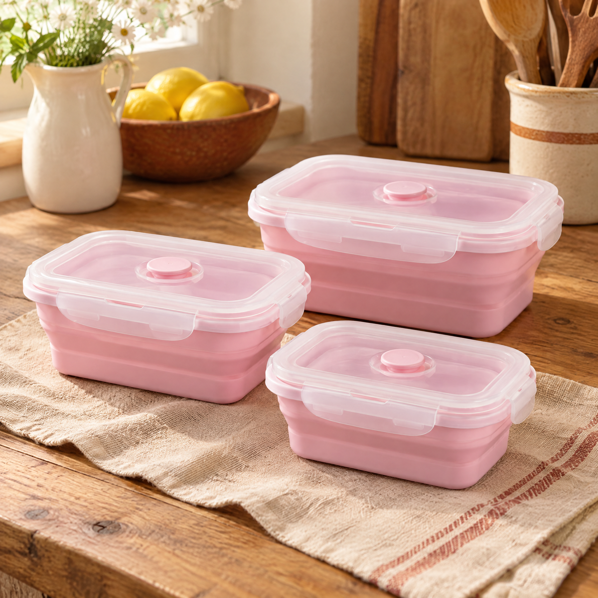 Nest Three Folding Lunch Boxes — the exact physical details
