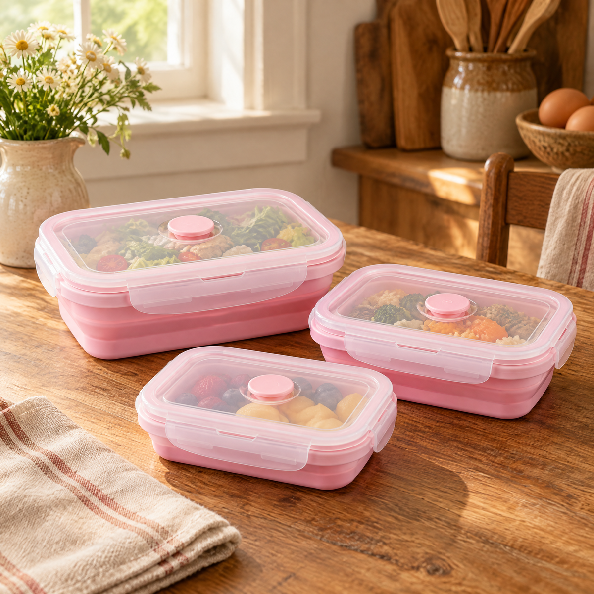 Nest Three Folding Lunch Boxes story: Nest Three Folding Lunch Boxes — the everyday setting