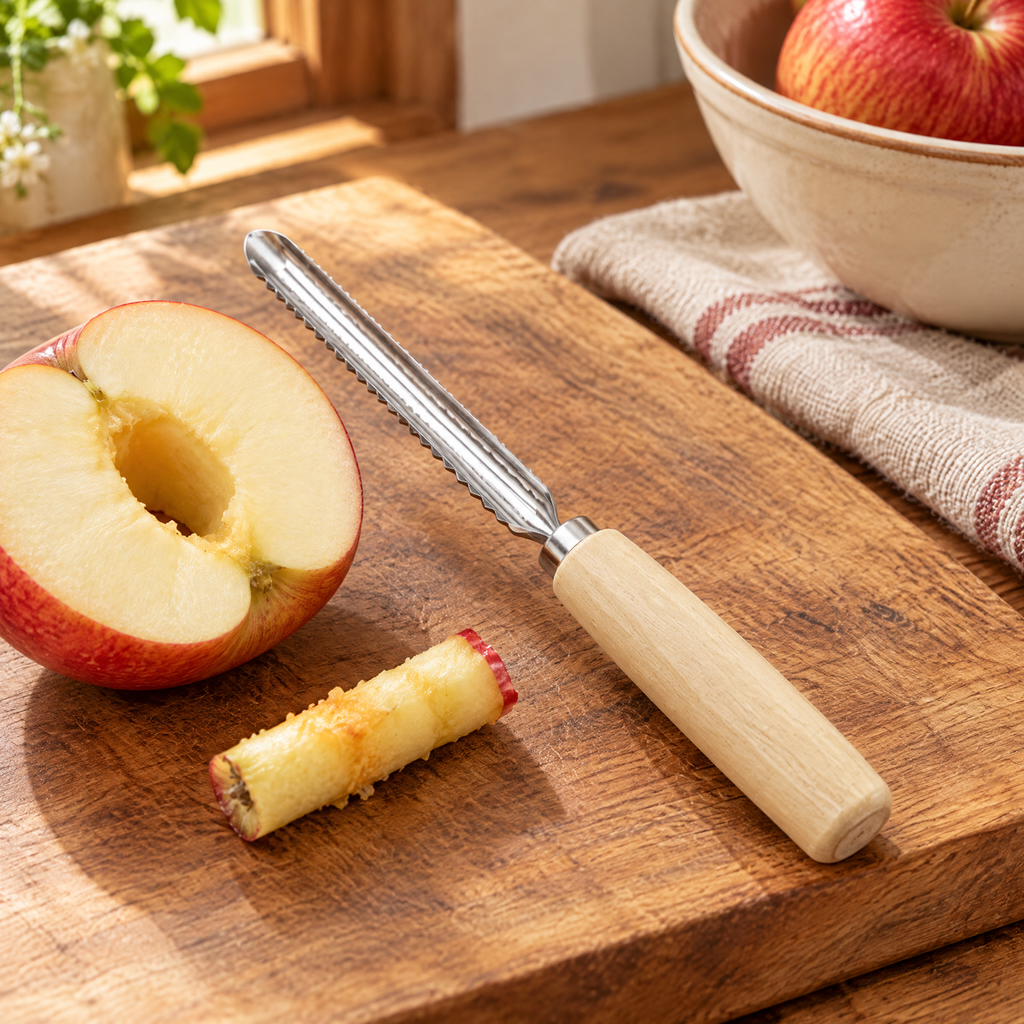 Orchard Wooden Fruit Corer story: Orchard Wooden Fruit Corer: a little fruit-preparation plan