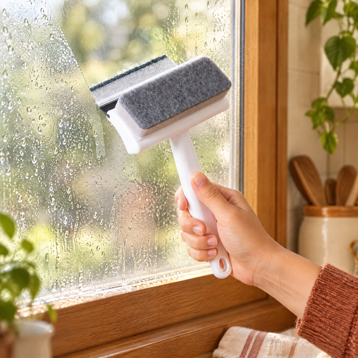Pane Glass Washer use: A small hand-controlled glass stroke with Pane