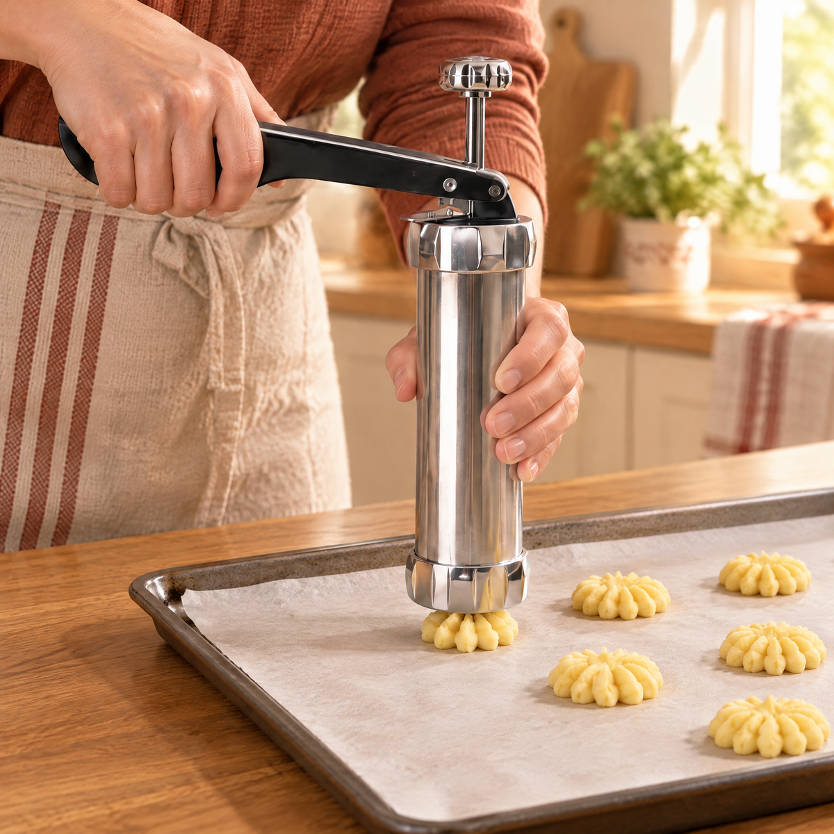 Pattern Cookie Press Kit use: Pattern Cookie Press Kit: a controlled suitable-dough press