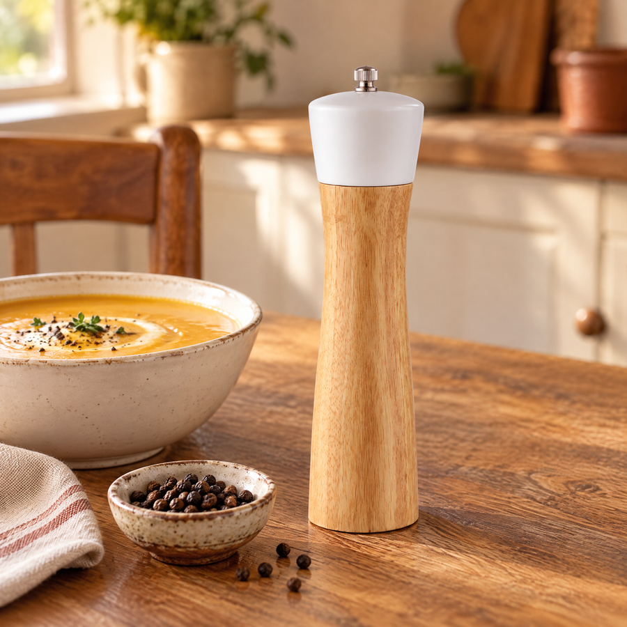 Pepper Wooden Manual Mill: fill with suitable peppercorns