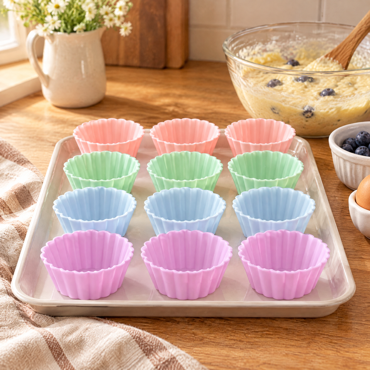 Petal Muffin Cup Set story: Petal Muffin Cup Set: a colourful small baking plan