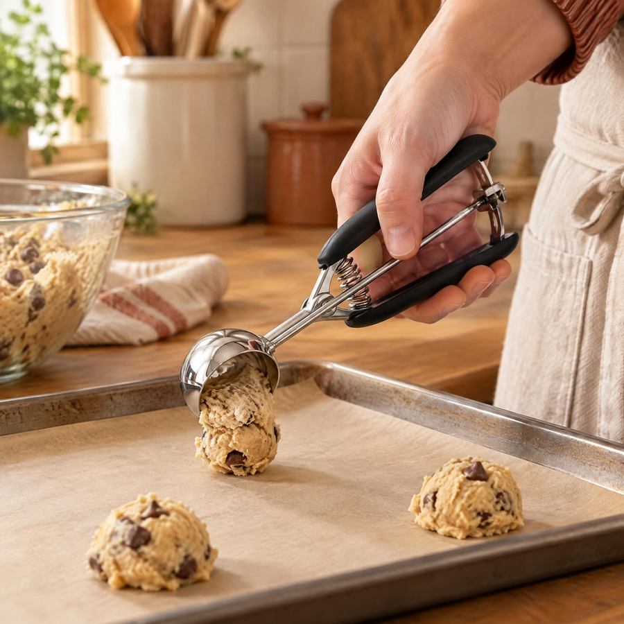 Portion Cookie Scoop: scoop and release