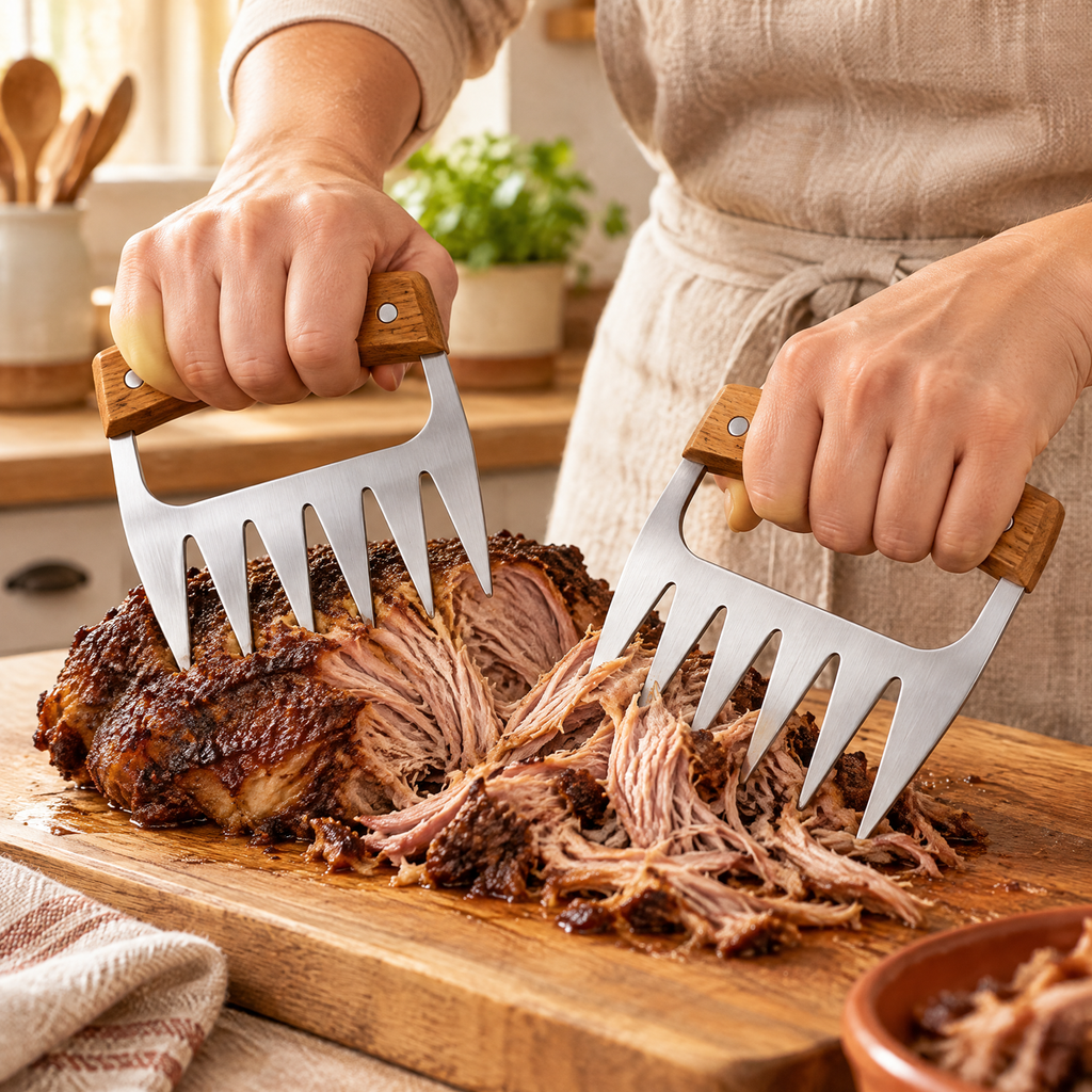 Pull Meat Claw Pair use: Pull Meat Claw Pair: a controlled two-claw pulling step