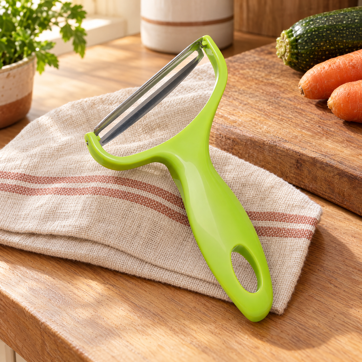 Ribbon Vegetable Peeler: peeling blade and Y-shaped fork