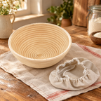 Rise Round Proofing Basket & Cover hero: Rise Round Proofing Basket & Cover: one round basket and cloth cover