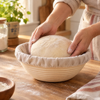 Rise Round Proofing Basket & Cover use: Rise Round Proofing Basket & Cover: placing shaped dough for proofing