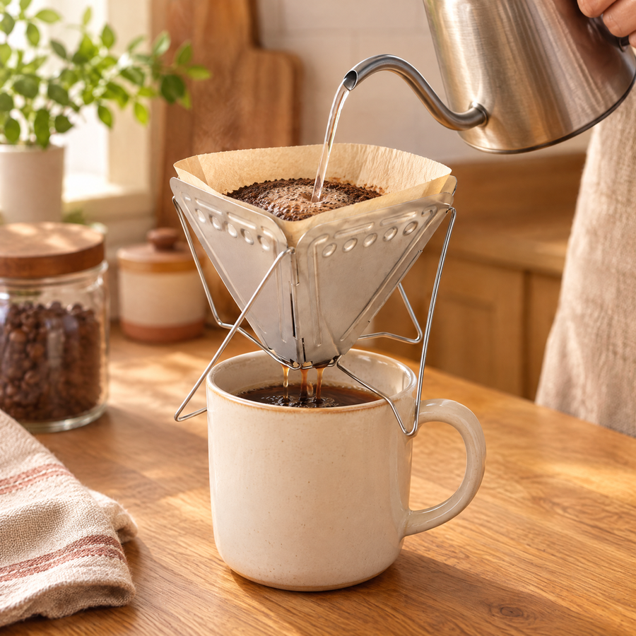 Roam Folding Coffee Drip Rack: add your own filter and coffee