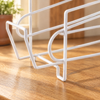 Roll Two-Level Can Rack detail: See the front stop and open rails.
