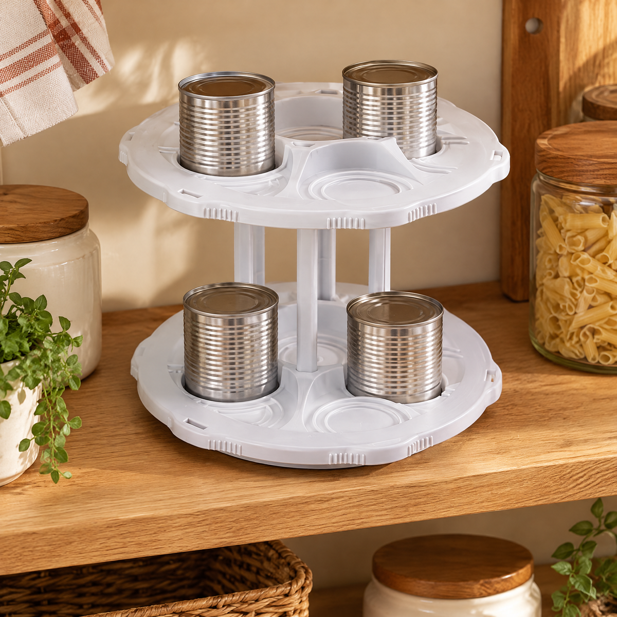 Round Two-Tier Can Carousel story: Round Two-Tier Can Carousel — the everyday setting