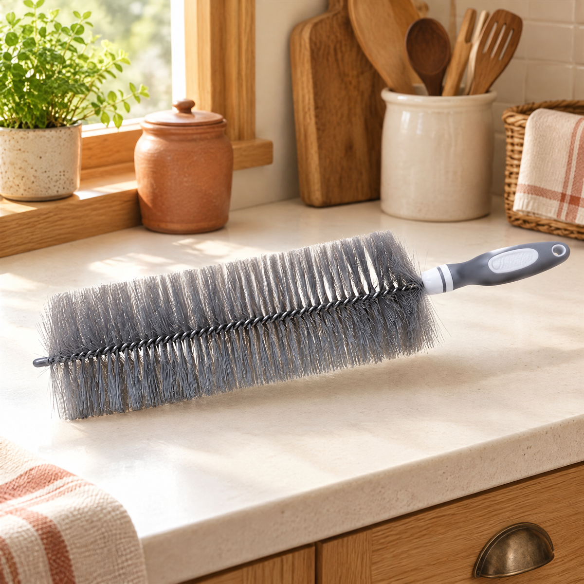 Screen Cleaning Brush hero: Screen’s complete selected grey cylindrical brush
