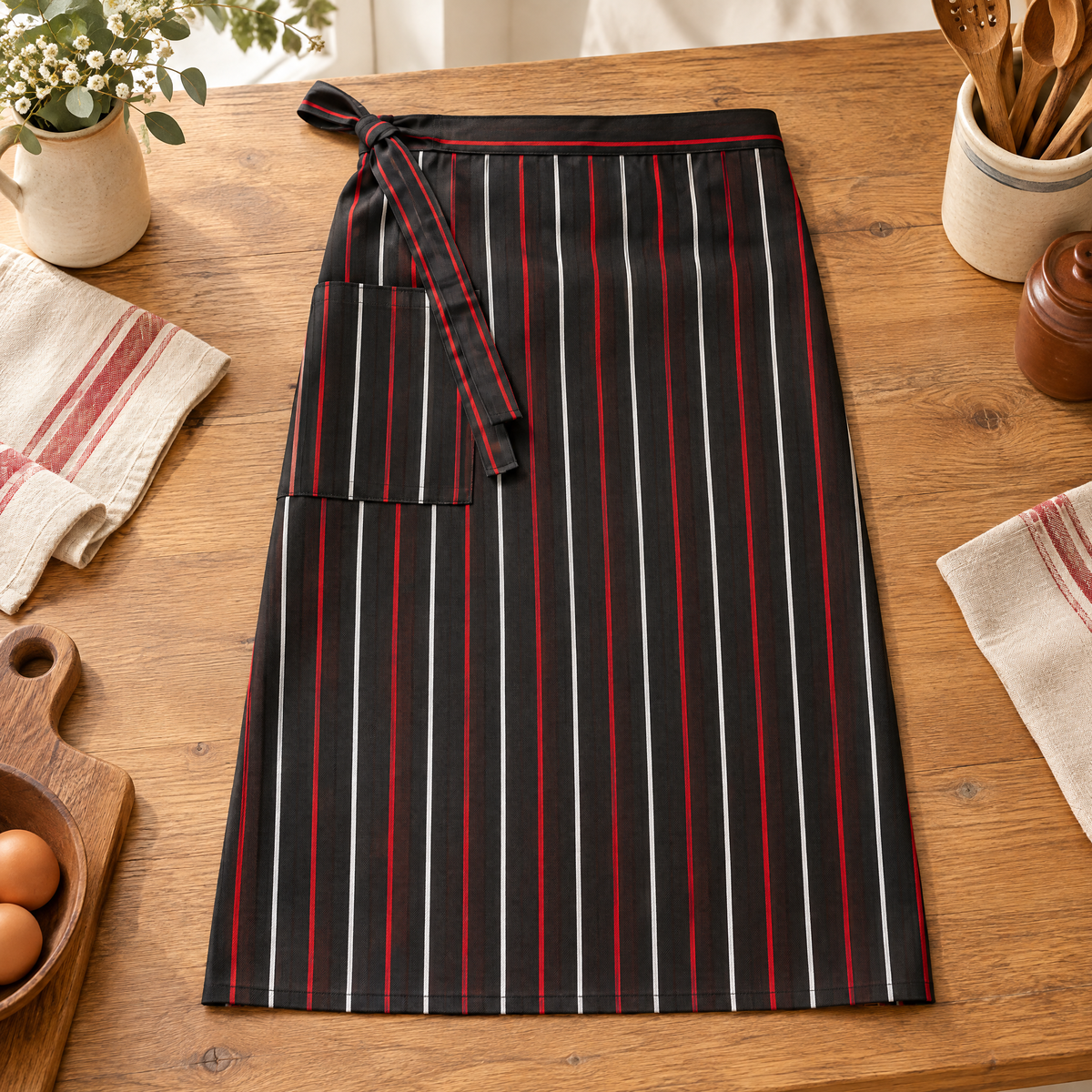 Service’s real stripes, waist ties and pocket
