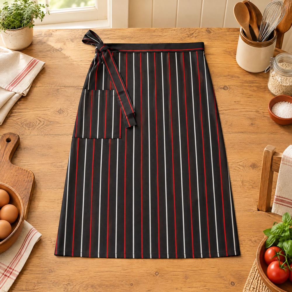 Service Striped Half Apron