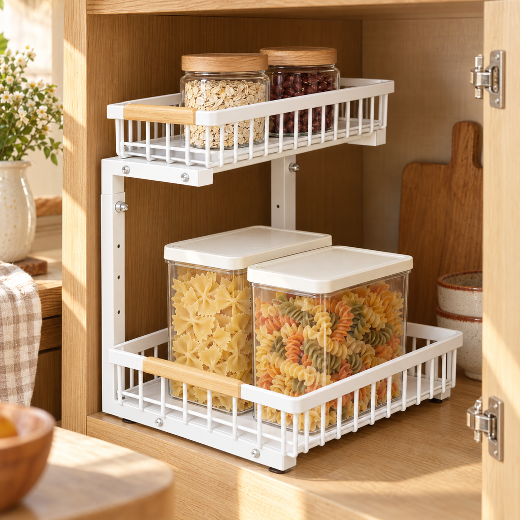 Shelf Two-Level Sliding Cabinet Rack story: Shelf Two-Level Sliding Cabinet Rack — the everyday setting