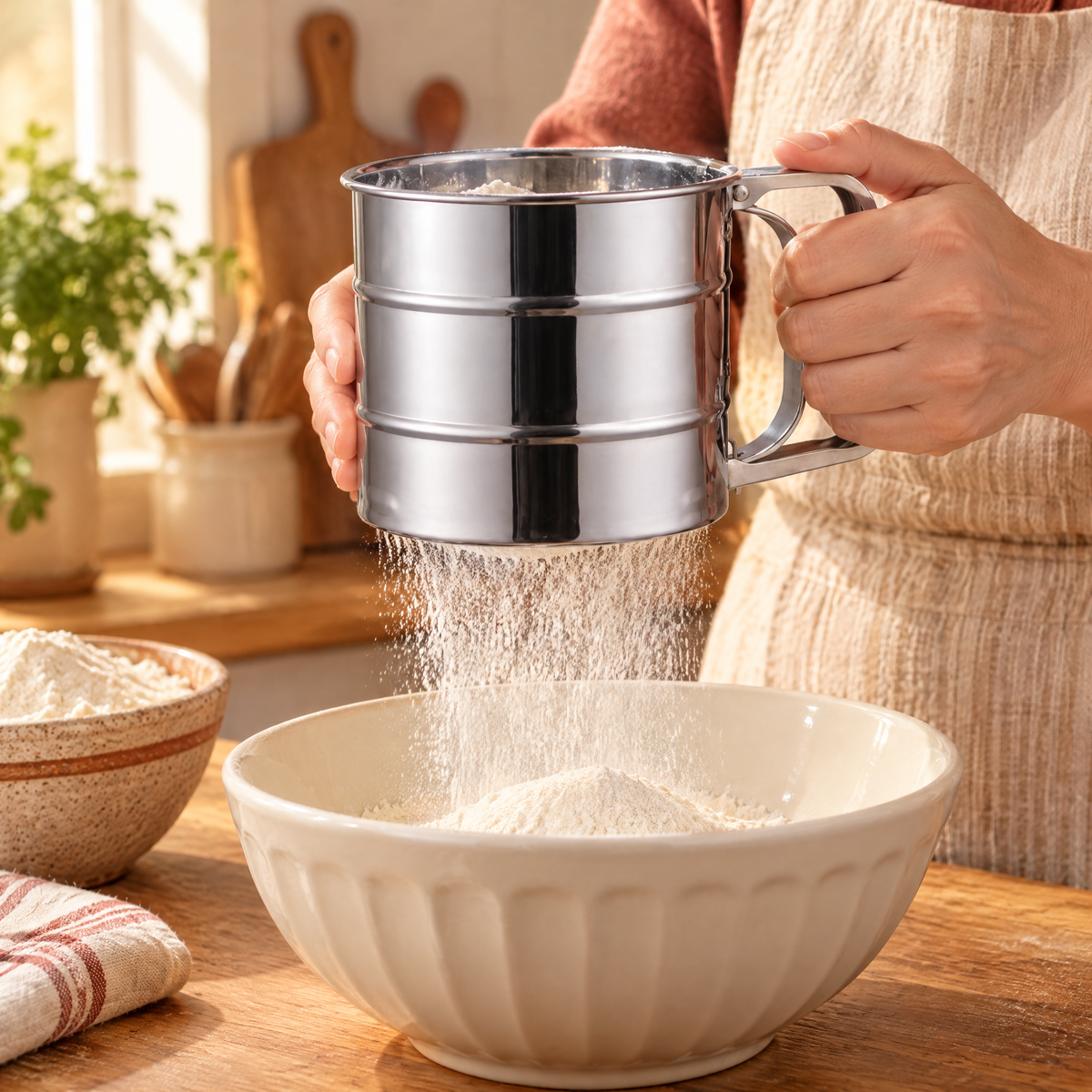Sift Hand Flour Sifter story: Sift Hand Flour Sifter: the flour before the mixing bowl