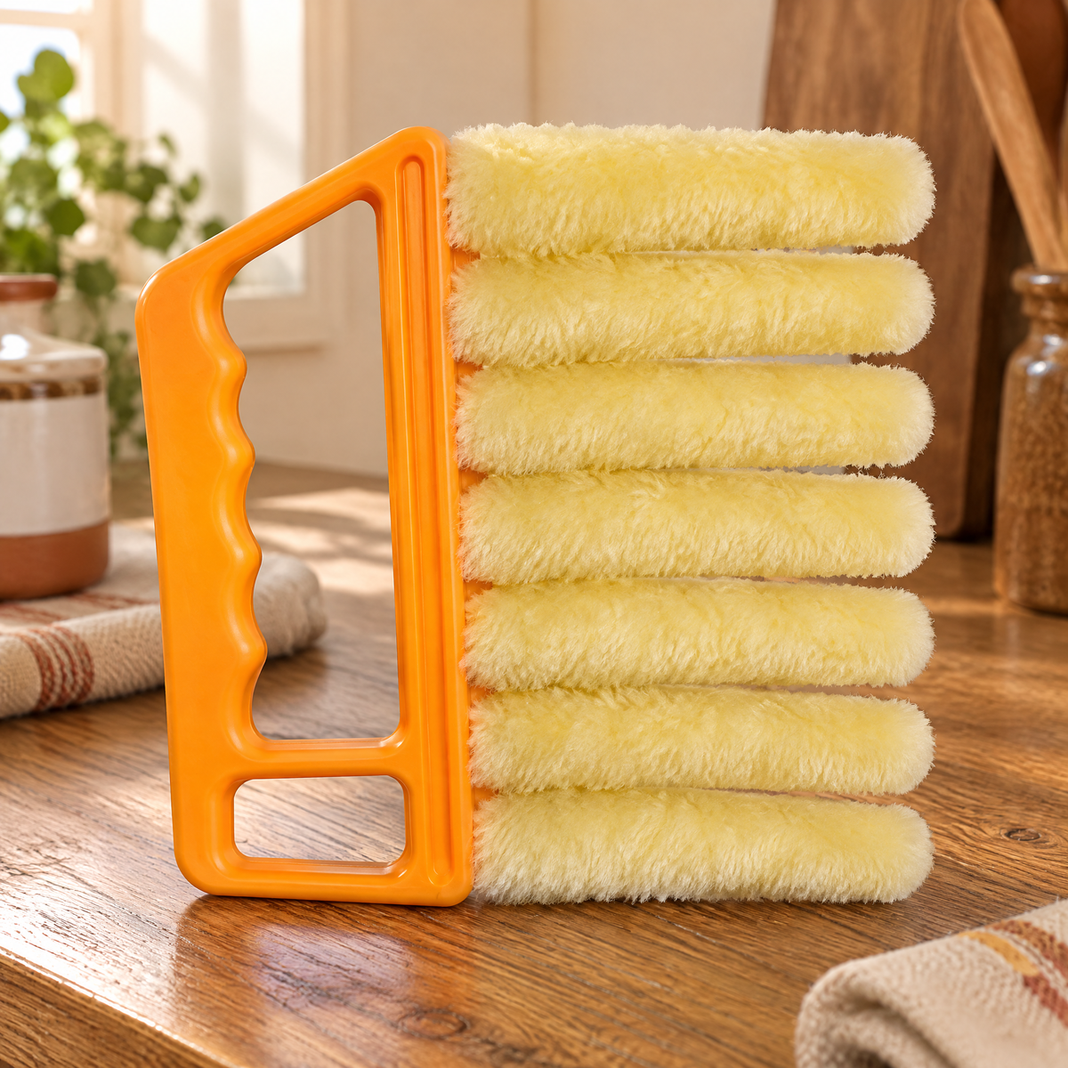 Slat Blind Brush detail: Slat’s actual open grip and seven rollers