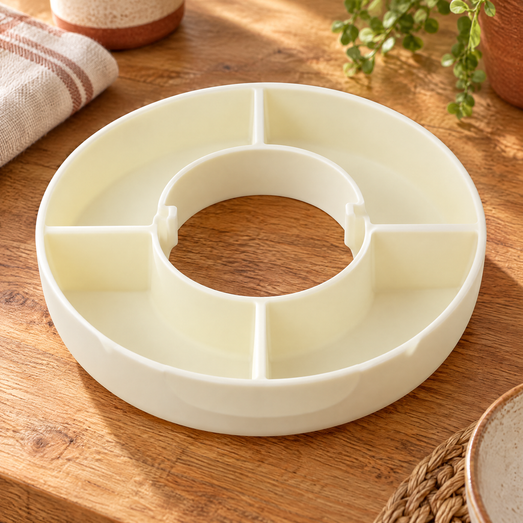 Snack Four-Section Tumbler Tray detail: Snack Four-Section Tumbler Tray — the exact physical details