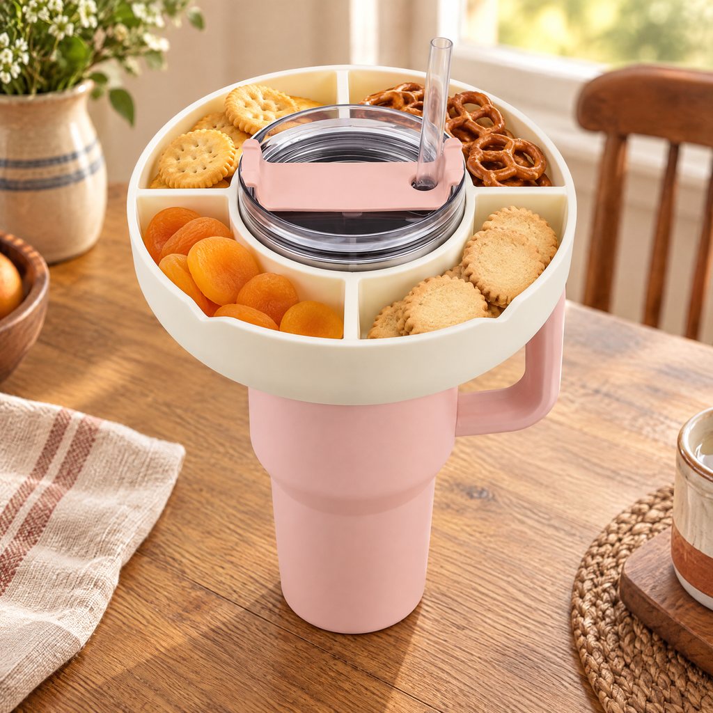 Snack Four-Section Tumbler Tray story: Snack Four-Section Tumbler Tray — the everyday setting