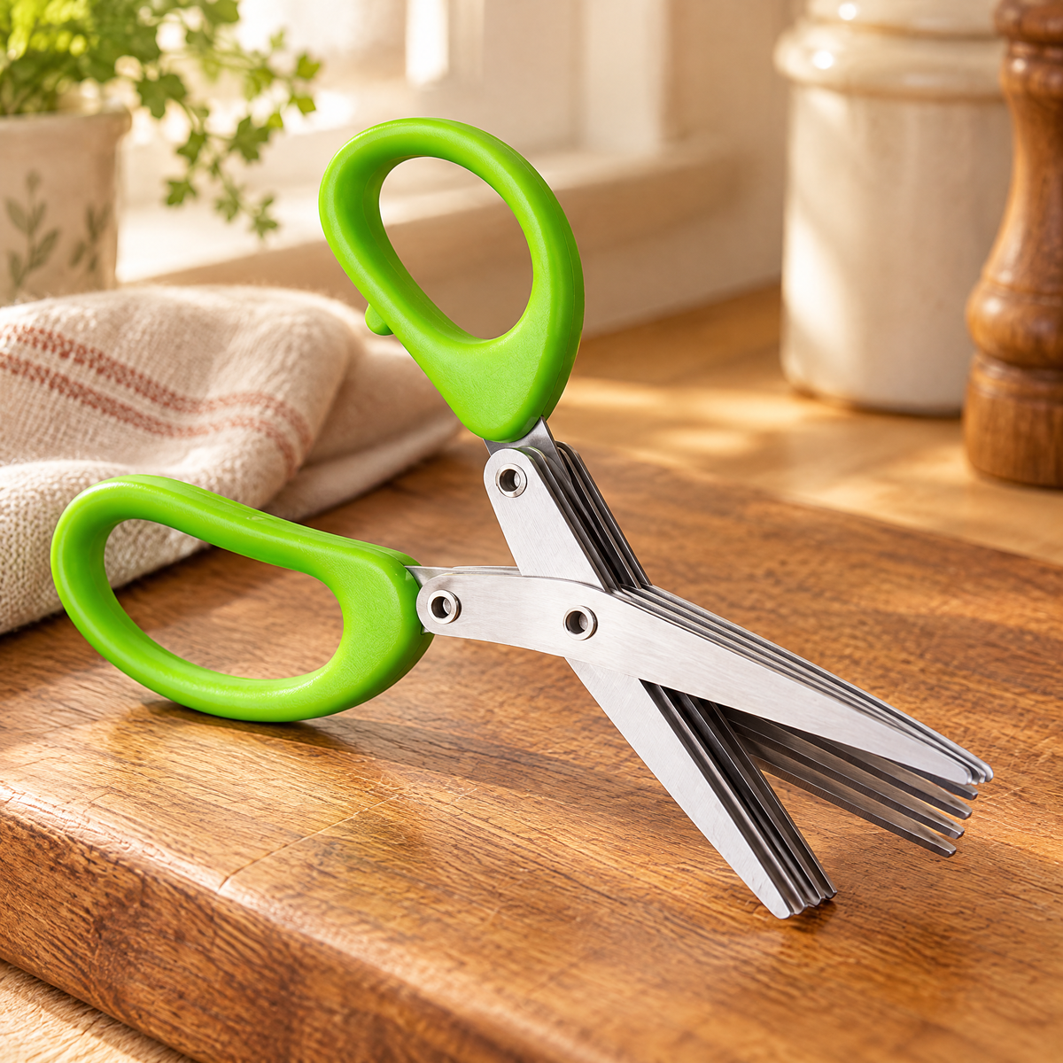 Sprig Herb Scissors: five parallel blade pairs