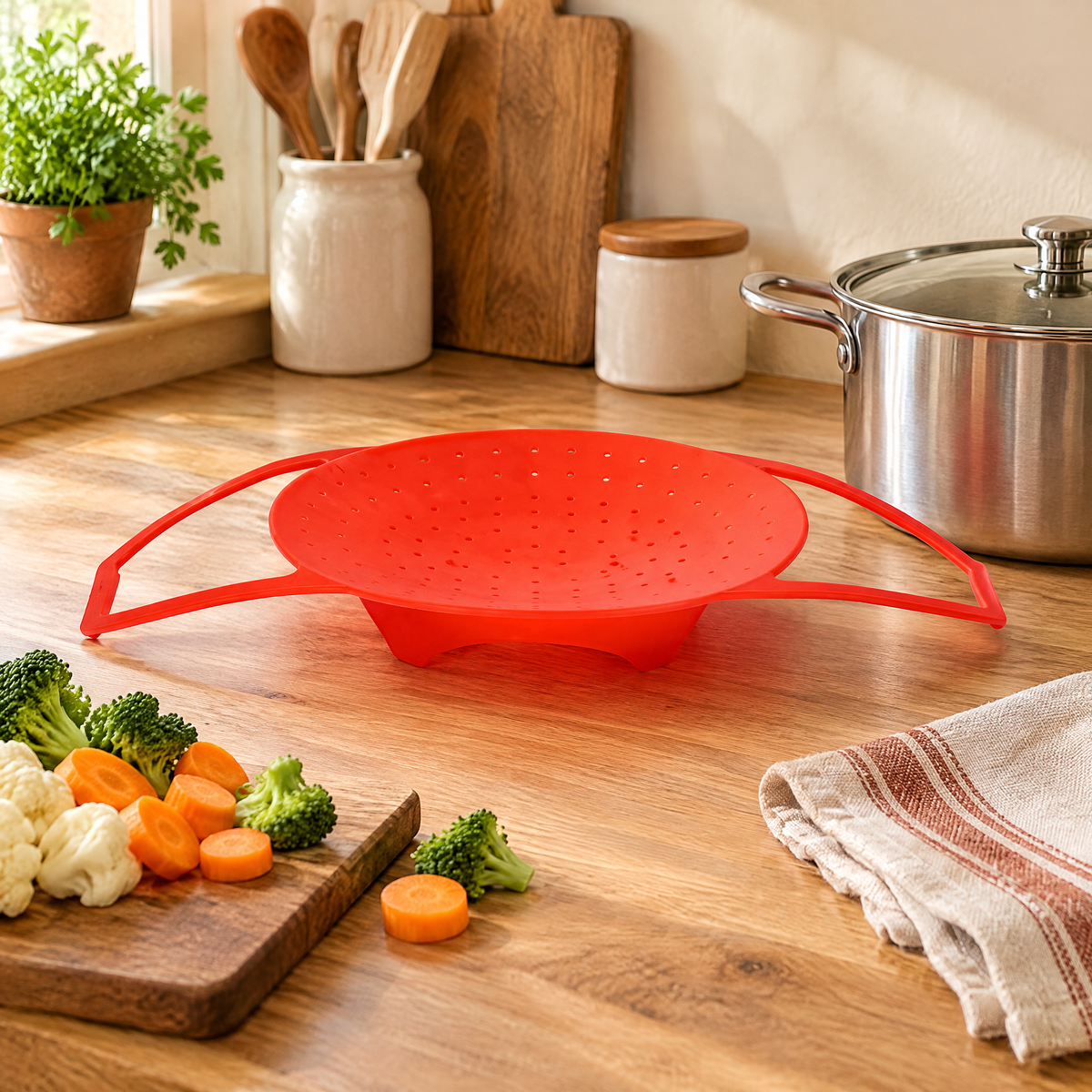 Steam Silicone Steamer Basket story: Steam Silicone Steamer Basket: a supper steaming idea