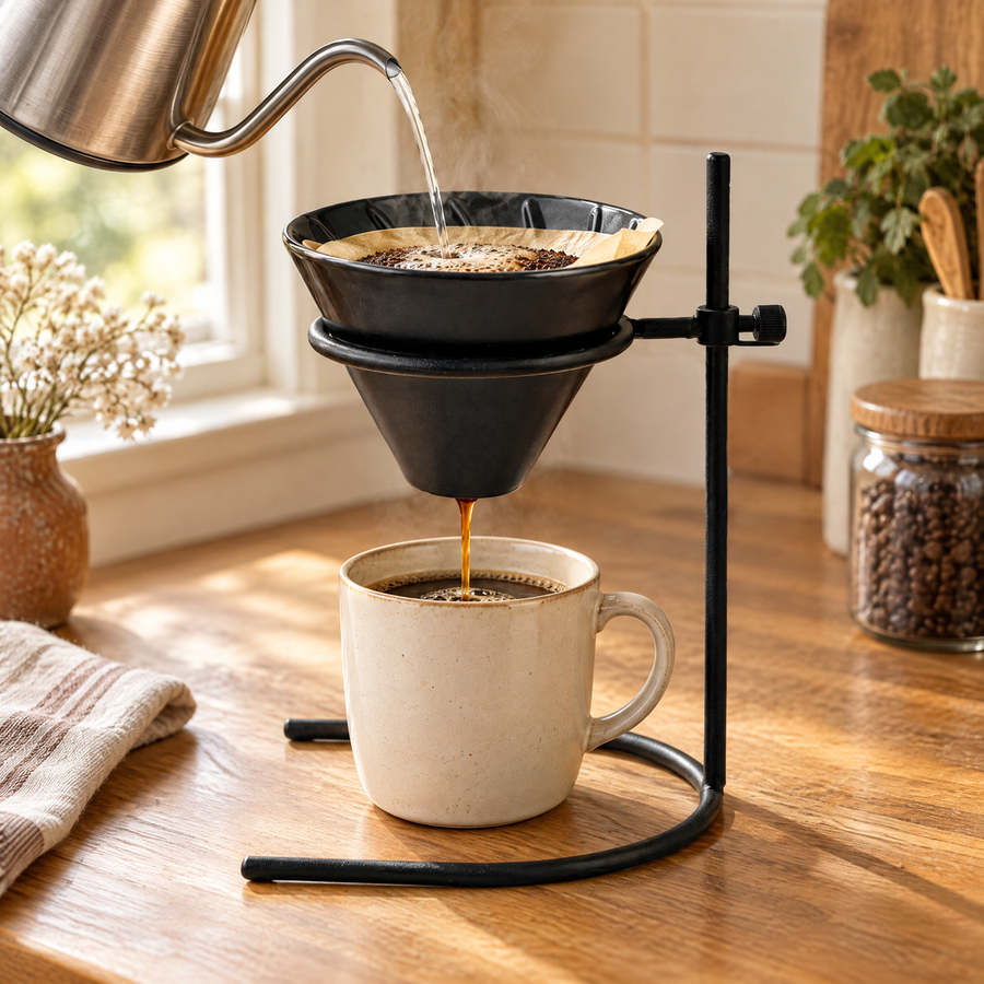 Still Ceramic Pour-Over Set: prepare your own filter and grounds
