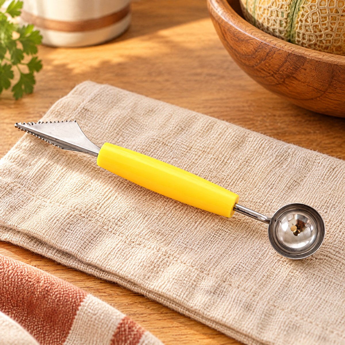 Sunny Yellow Melon Tool detail: Sunny Yellow Melon Tool: two actual fixed working forms