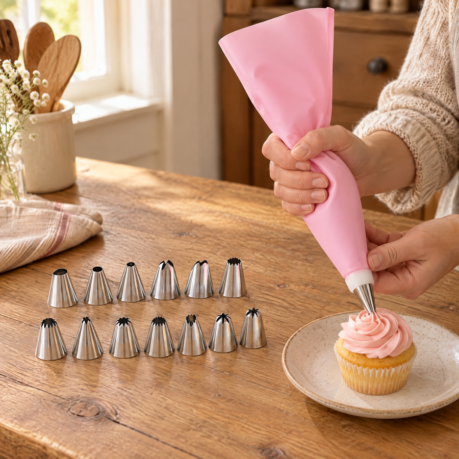 Swirl Pink Piping Kit: prepare and practise