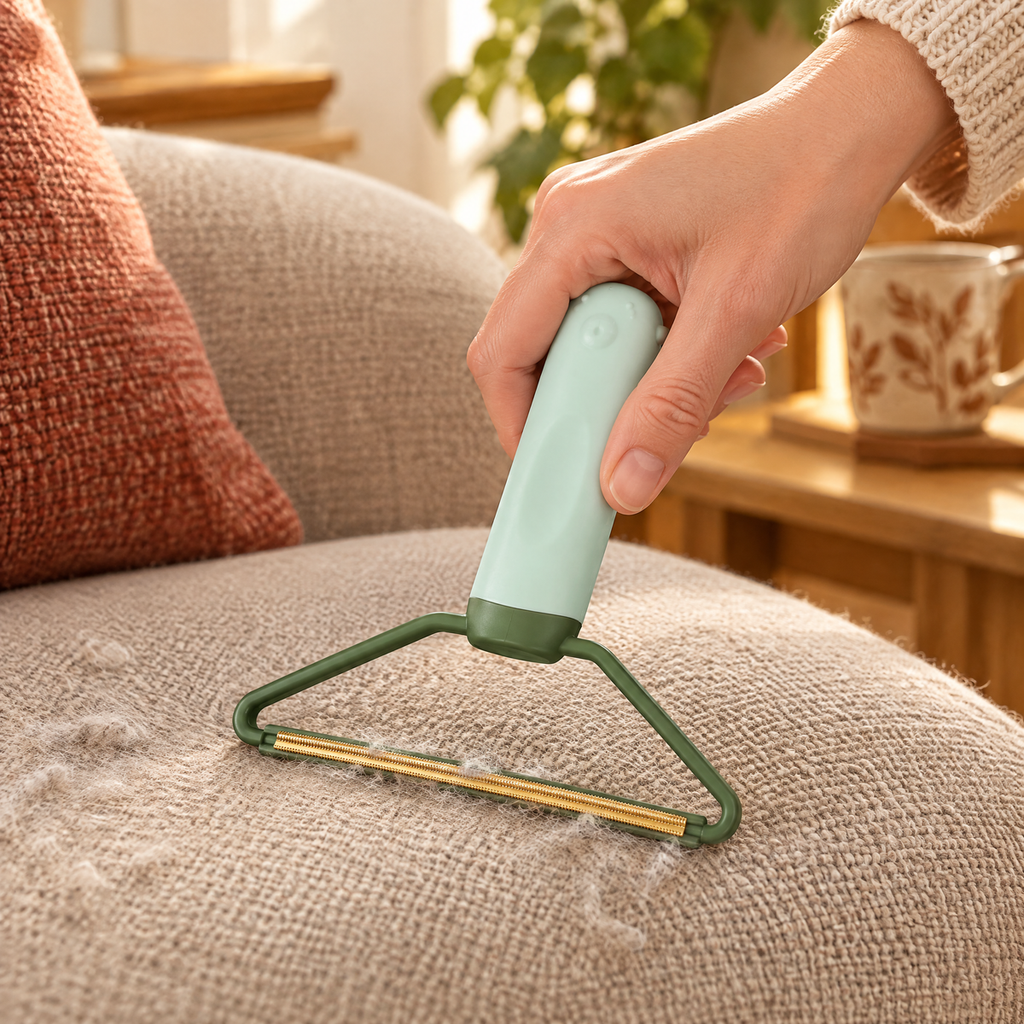Tend Fabric Scraper use: A light local fabric stroke with Tend