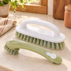 Willow Laundry Brush Set detail: The white main handle and removable green detail brush
