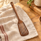 Willow Wooden Slotted Turner detail: Willow five-slot head and natural grain
